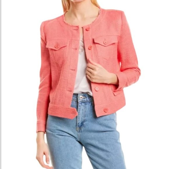 IRO Pink Felicity Tweed Jacket - Picture 1 of 16